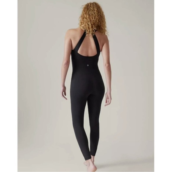 Athleta Transcend 7/8 Bodysuit Women’s Size Medium Yoga Athletic Workout Black - Picture 4 of 14